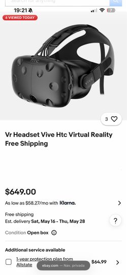 VR HEADSET VIVE HTC VIRTUAL REALITY