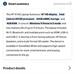 HP 14 HD  Windows 11 laptop 