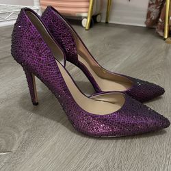 Purple High Heel Shoes Size 7 & 1/2  Gently Used Worn 6 Times