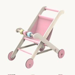 Wooden Doll Stroller