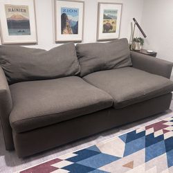 Crate & Barrel Deep Couch (Mocha)
