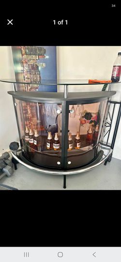 Small Bar - Perfect for Apartment or Small Space - Great for Parties!  Beautiful Glass Top