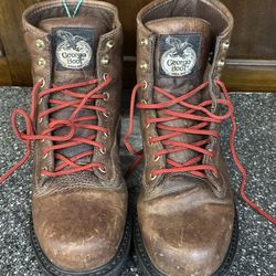 Georgia Boots Leather Logger Work Boots Size 11M