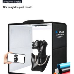 PULUZ 12” LED Photo Light Box Photography Studio Kit with 6 Backdrops