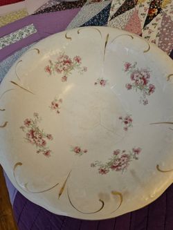 1950s humer laughlin china 16in wide punch bowl
