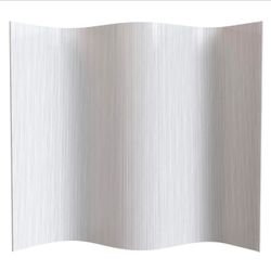 Red Lantern 6 ft. Tall Bamboo Wave Screen - Rustic White - H. 72.25" W. 98" D. 1"