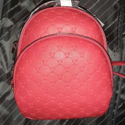 Red Leather Backpack / Wallet