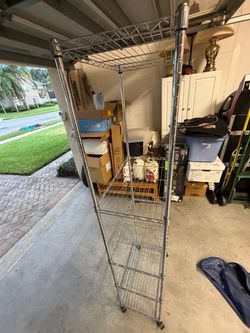 Chrome Wire Shelving Unit with Wheels