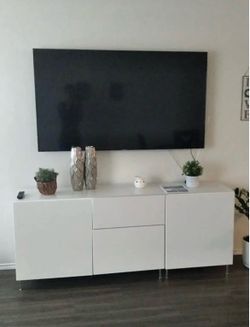 IKEA BESTÅ Sideboard / TV Stand - High Gloss White