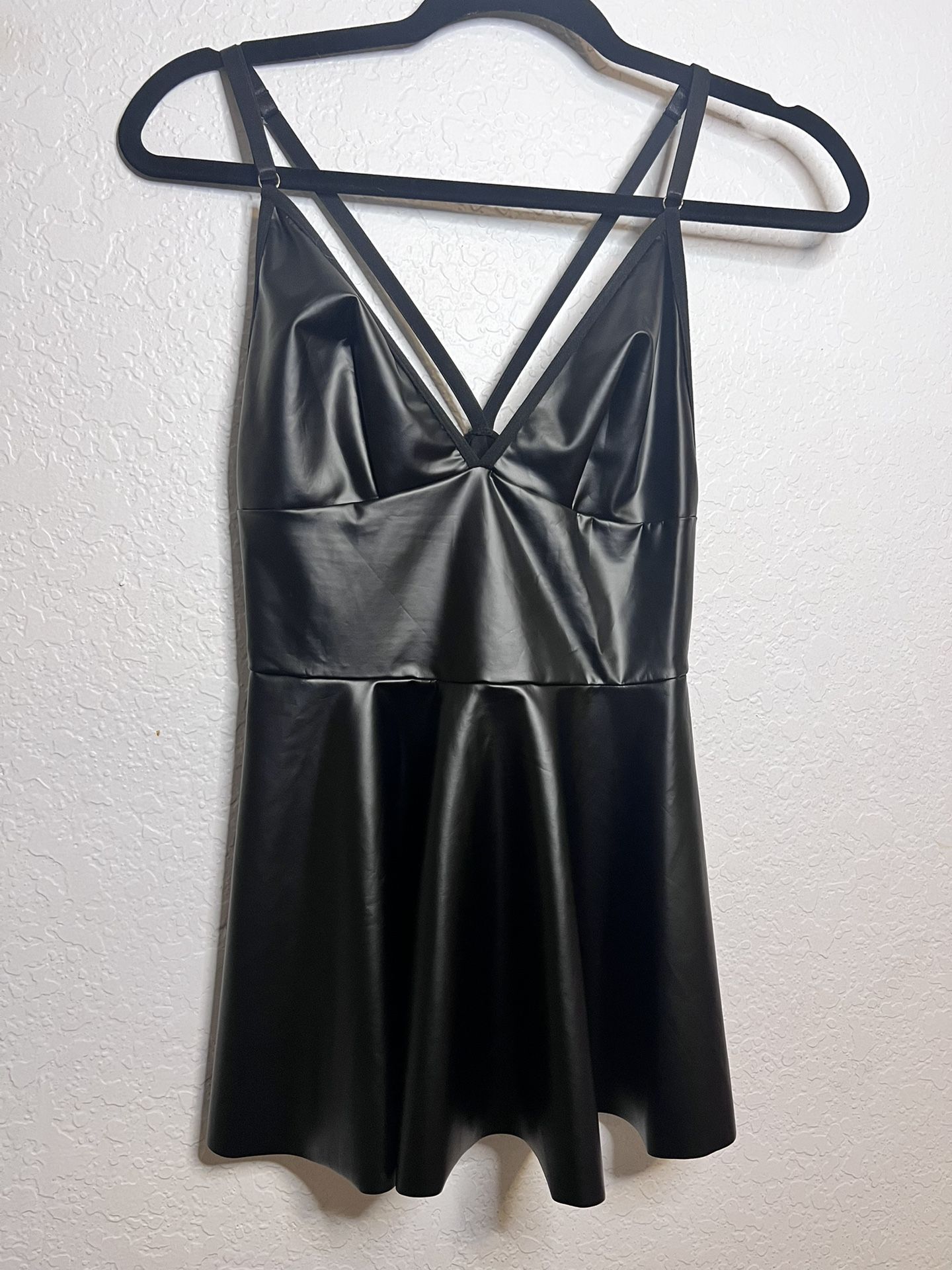 Faux Leather Halter Top Dress – Size Medium (Never Worn) 