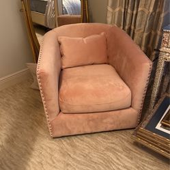 Pink Velvet Swivel Chairs