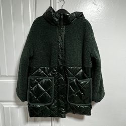 Womens Sherpa long Hooded Coat