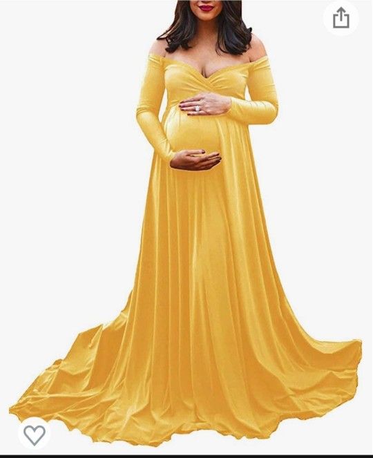 Beautiful Yellow Maternity Maxi Dress