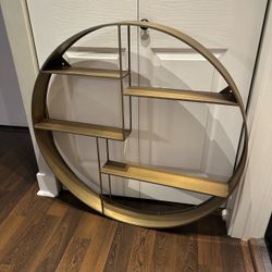 36” Elewen 4 Piece Circle Brass Metal Accent Shelf
