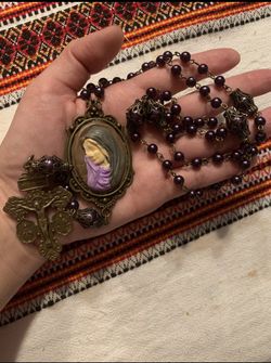 Our Lady Of Sorrows Bronze Antique Rosary