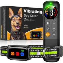 No Shock Dog Training Collar, 2025 Vibrating Dog Collar with Remote 2000ft, Beep and Vibration Collar for Dogs 10-120lbs, Waterproof | Safe Lock | Pai
