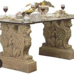 Twin Griffin Lion Table Bases