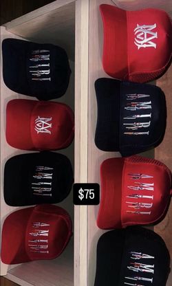 Amiri Full Canvas MA Black/Red  Amiri Trucker Hat Black/Red