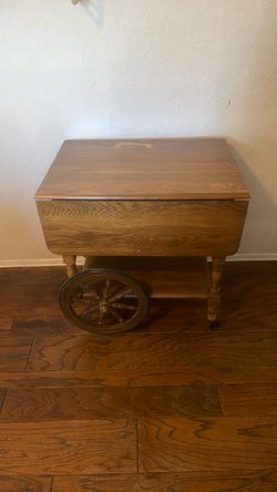 Vintage Table With Wheels Wood