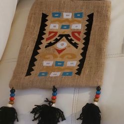 Bold Aztec-Inspired Black Tassels Handmade Boho Hand Bag