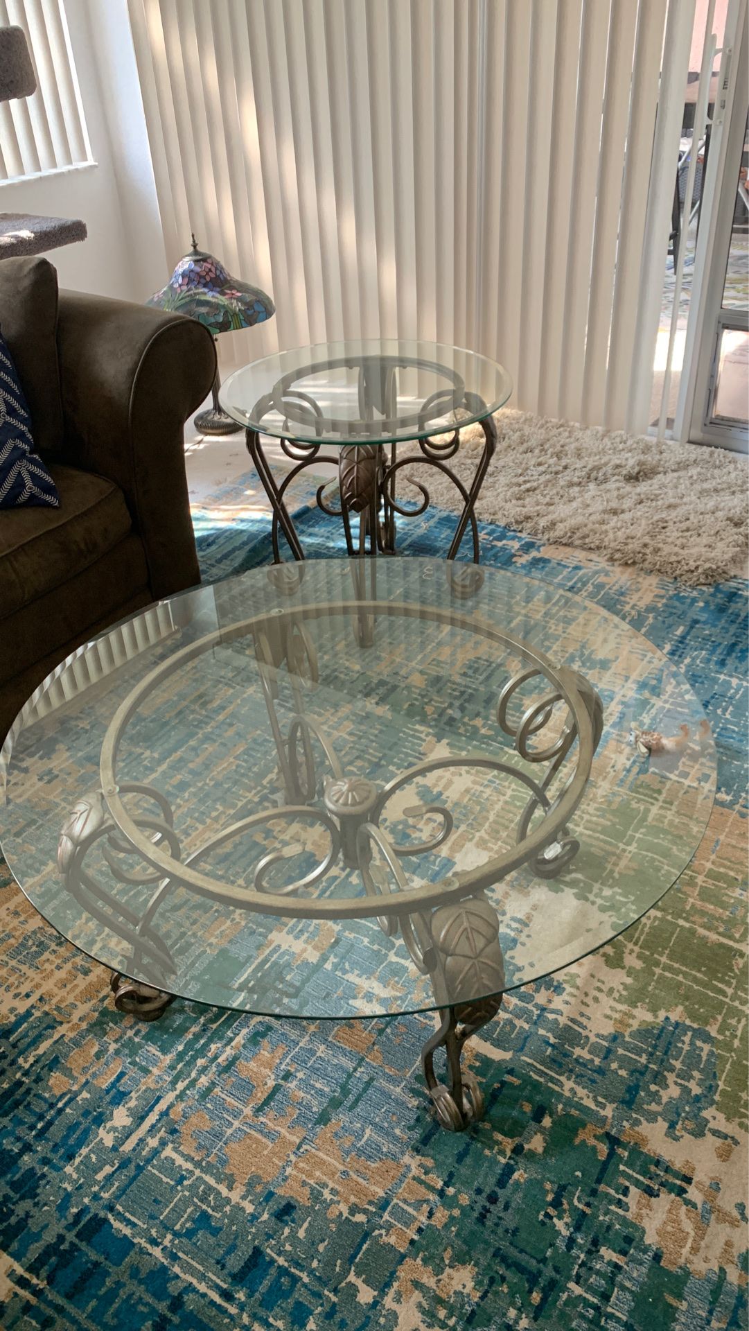 Glass topped Coffee Table and End Table Set