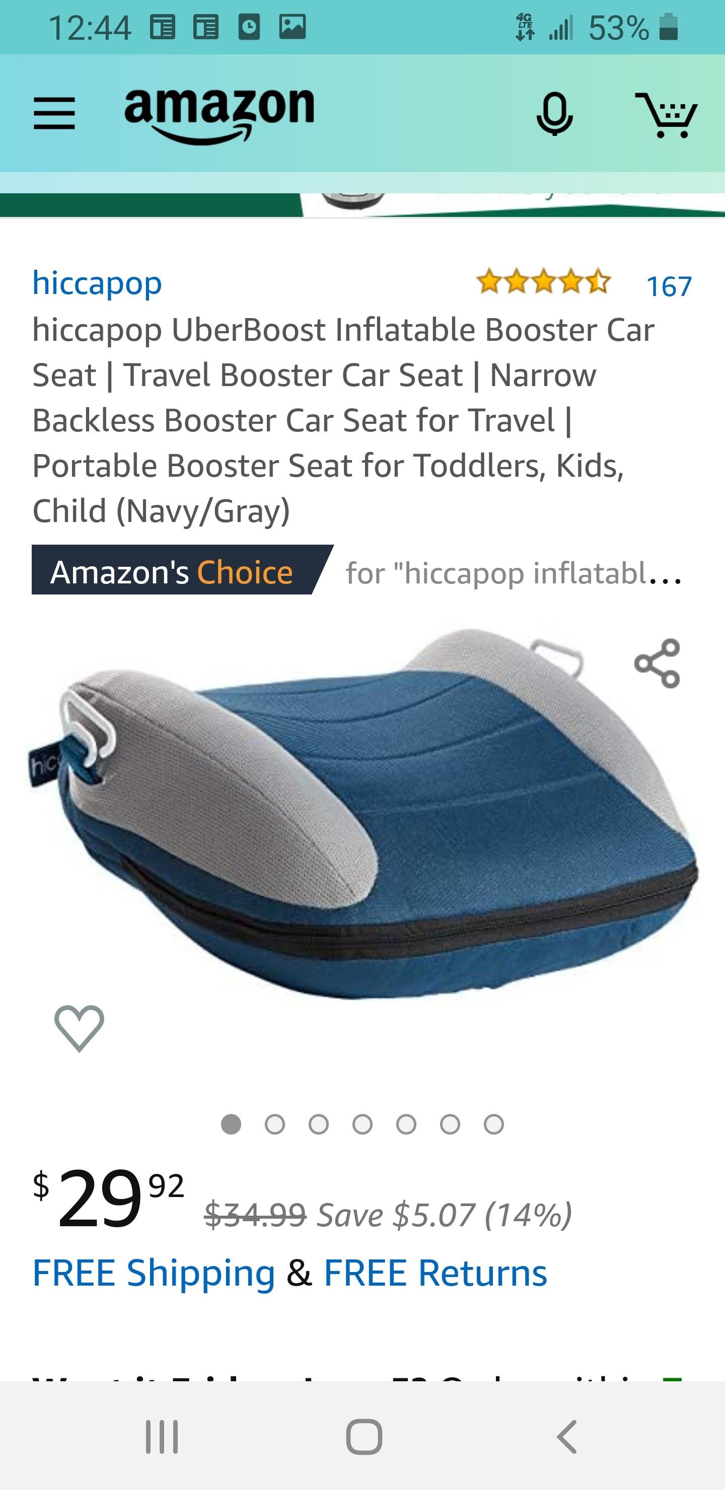 Hiccapop uberboost inflatable booster car seat