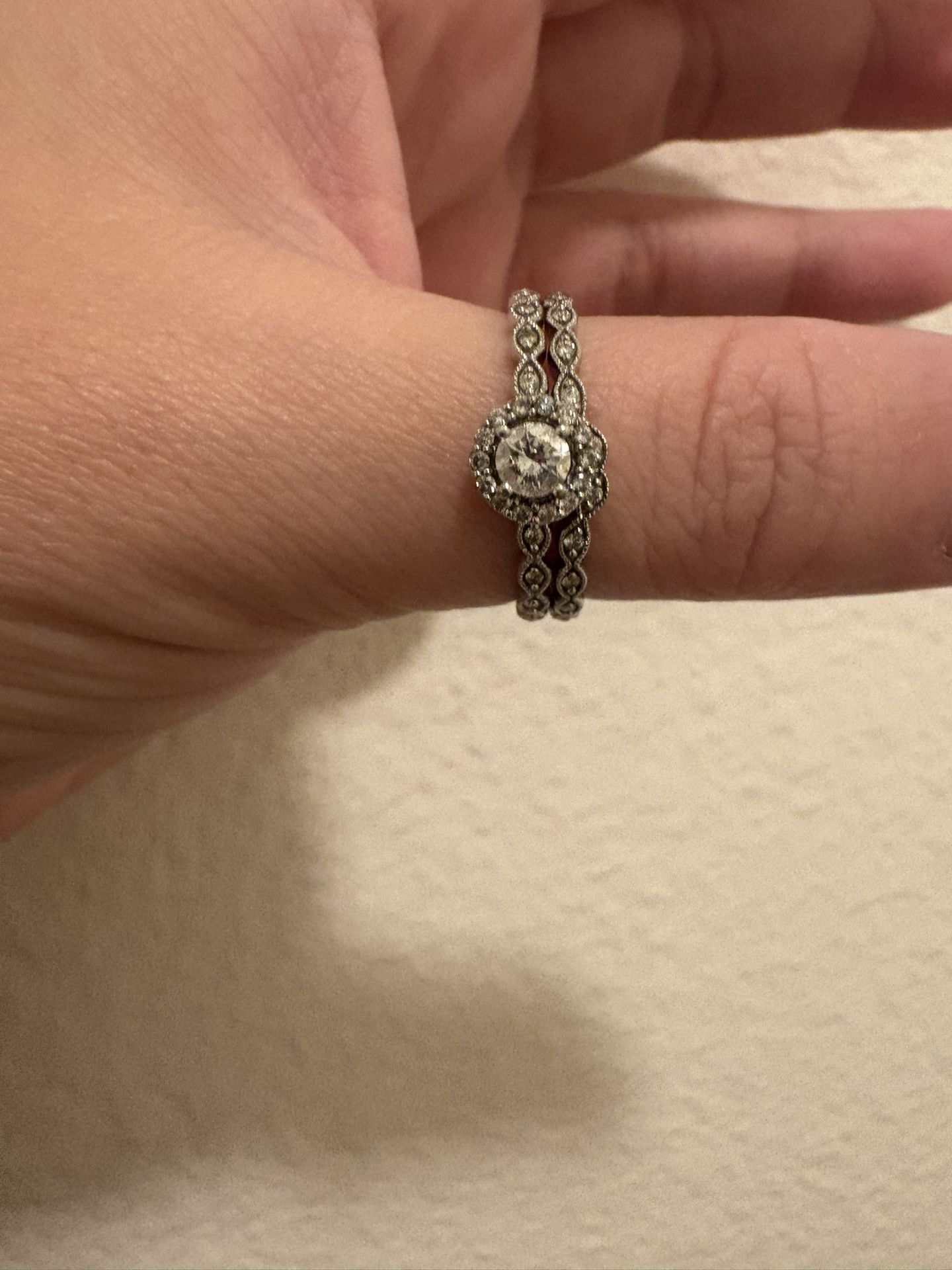 White Gold Diamond Engagement  Set 