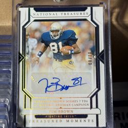 National Treasures Tim Brown 8/10 Auto