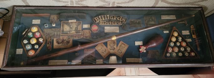 Billiards Pool History Shadow Box