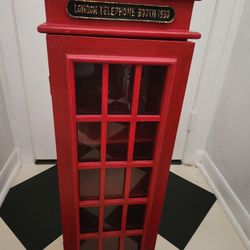 Red London UK telephone Booth 3 tier Media Storage Cabinet CD/DVD