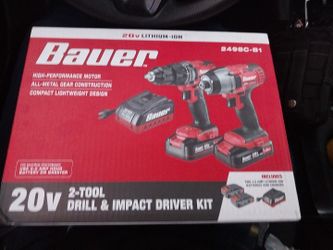 Bauer 20v 2 Tool Drill & Impact Driver Kit