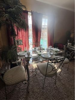 Rod Iron Dining Room Table