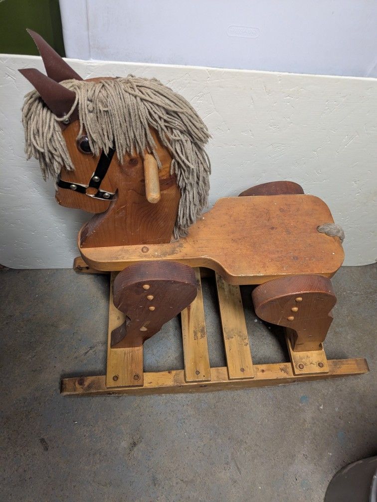 Vintage Child's Wood Rocking Horse