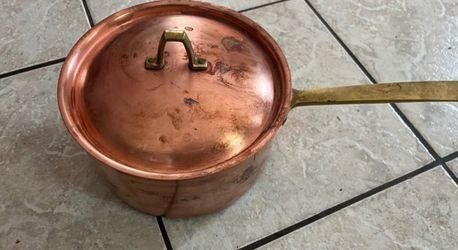Paul Revere Signature Collection copper and brass saucepans