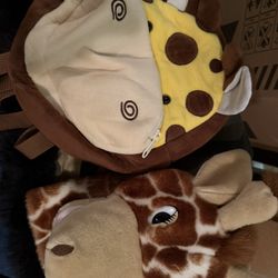 Giraffe Plush Backpack Toddler And Hand Puppet 
