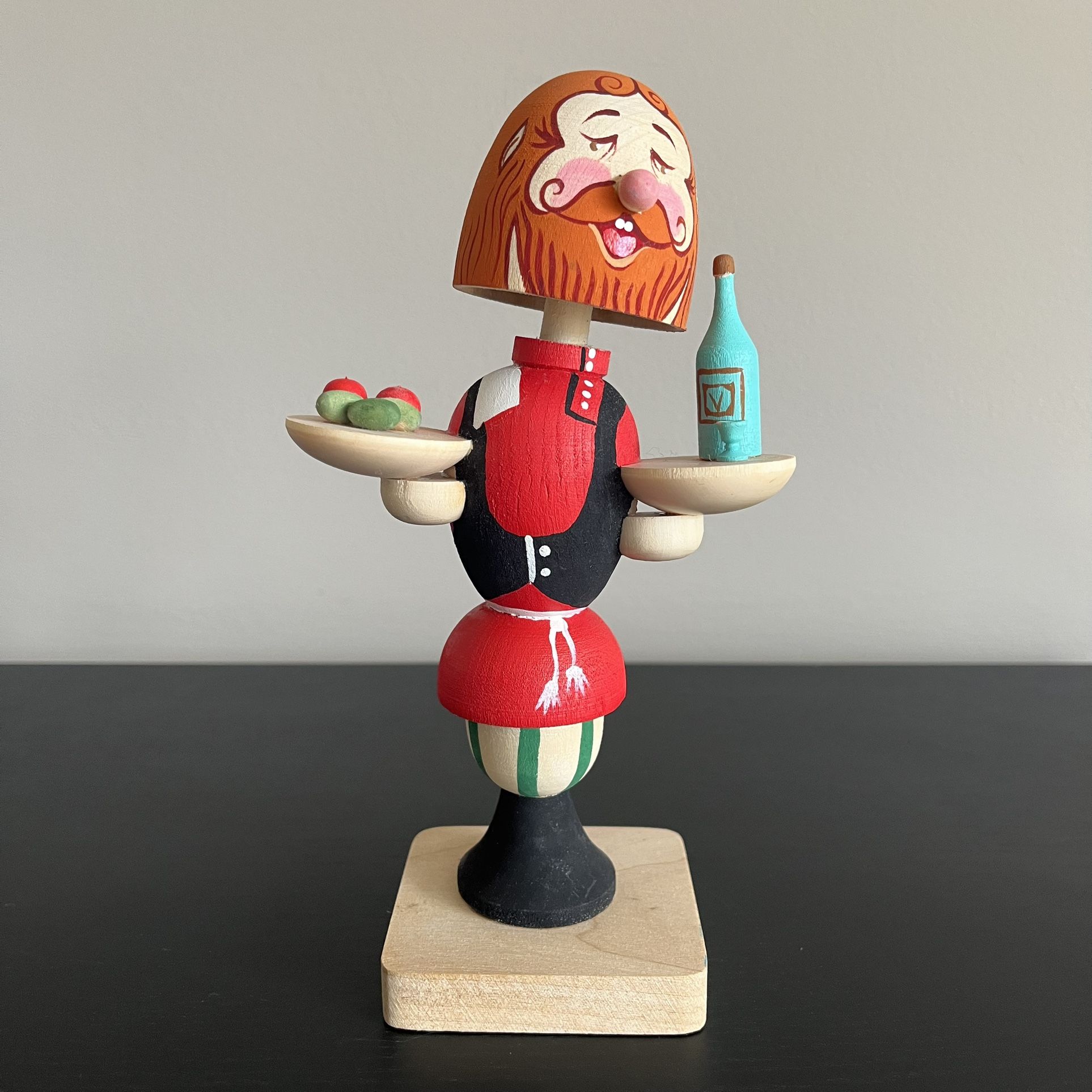 Wooden Figurine Trakirshchik Innkeeper Handmade Collectible 7.75in RARE