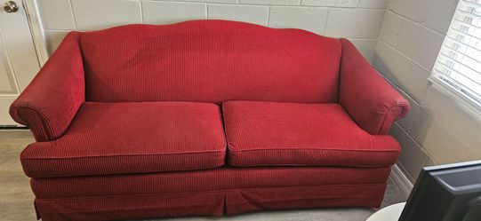 Red Camelback Loveseat Sofa