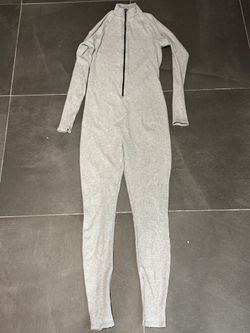 Fashion Nova Gray Zip-Front Jumpsuit