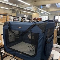 Feandrea 36" Collapsible Soft Crate Portable Travel Dog Crate 36"L x 25"W x 25"H - Dark Blue