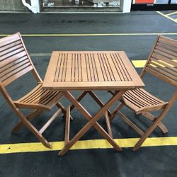 3-Piece Folding Garden Bistro Set – 100% FSC Eucalyptus Wood – Excellent Condition