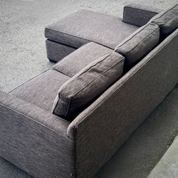 Crate & Barrel  Barrett II Down Sectional Sofa , Reversible  Chaise + Storage
