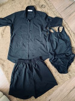 Swimsuit and blouse with shorts