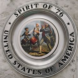 SPIRIT OF '76 UNITED STATES OF AMERICA Wilton/Columbia, Pa 1976 Pewter Plate. Condition is Used.