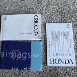 2002 Honda Accord OEM Original Owners Manual Warranty Info Complete Excellent Condition 