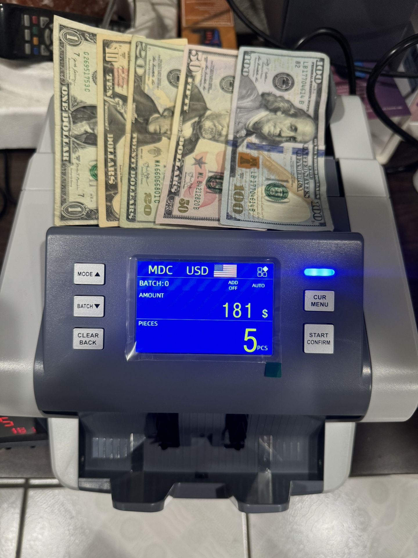 Money Counter Machine Mixed Denomination, Dual Display Mixed Denomination  Value Counting Machine with UV/MG/IR/