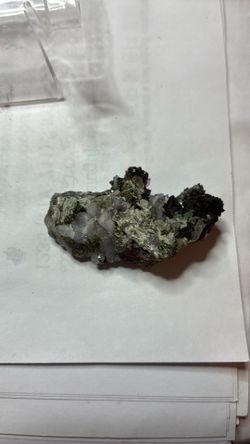 Epidote with Needle Quartz Cluster