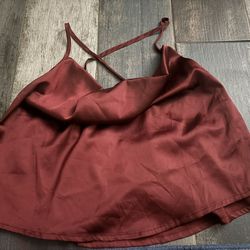 Burgundy Satin Tank