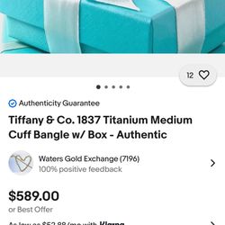 Tiffany& Co 1837 Cuff Bangel 