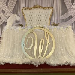 Wedding/Event or Bridal/Baby Shower Custom Beaded And Tulle Table Skirt 