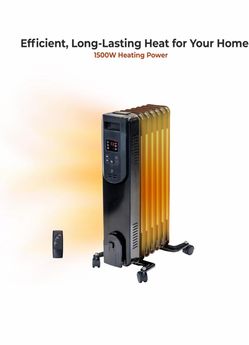 π₯ POWERFUL 1500W ELECTRIC OIL-FILLED HEATER β DIGITAL DISPLAY + REMOTE CONTROL! π₯